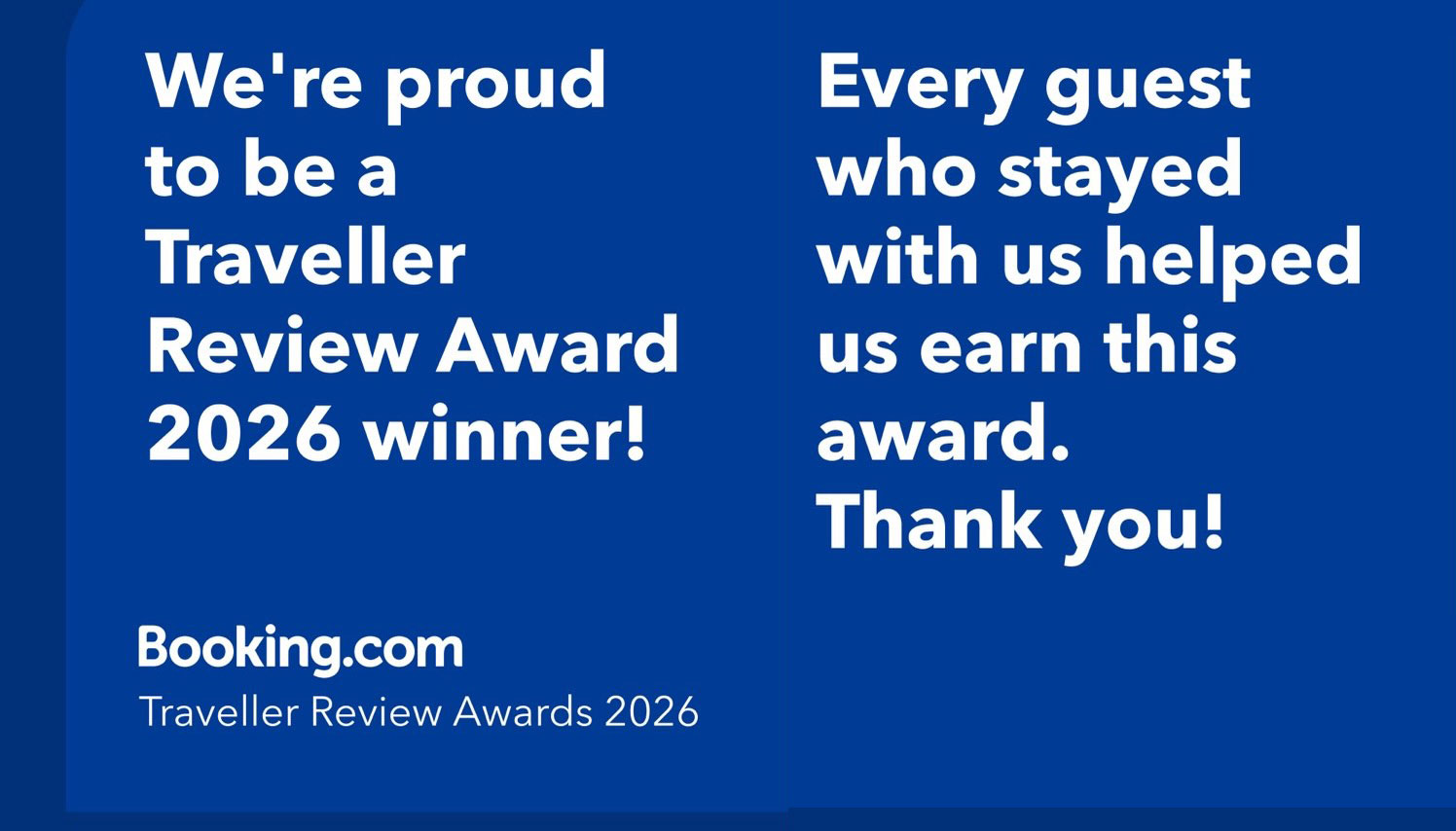 Gewinner des Booking.com Traveller Review Award 2026